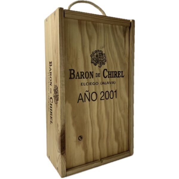 Caja de Madera 2 botellas Barón de Chirel 2001